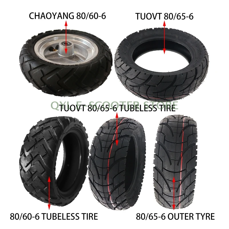 

80/65-6 electric scooter Tubeless tire 255x80 vacuum off-road tyre 10inch thickening Durable zero 80/60-6