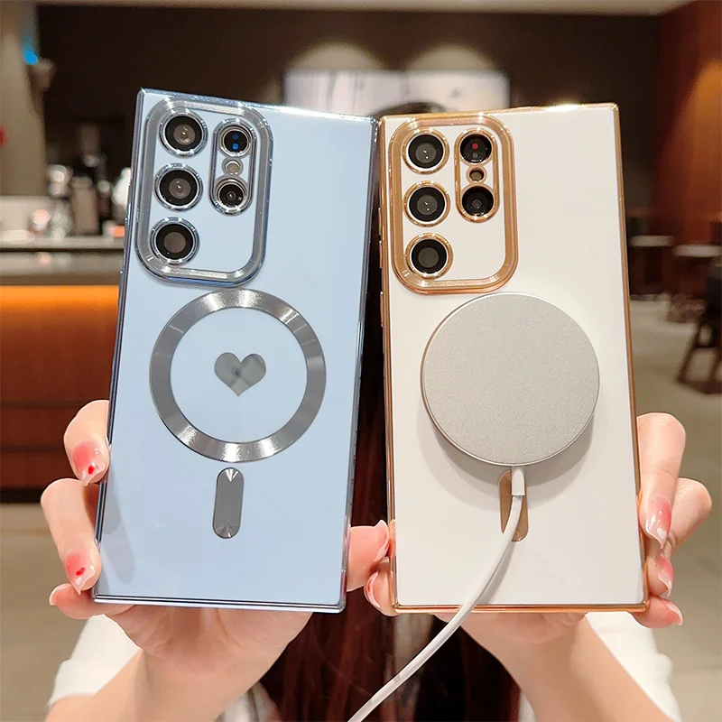 Electroplated Silicone Case For Samsung Galaxy S23 S21 Plus S22 Ultra S23Ultra 5G Cover Lens Camera Protective Cases_voghion.com