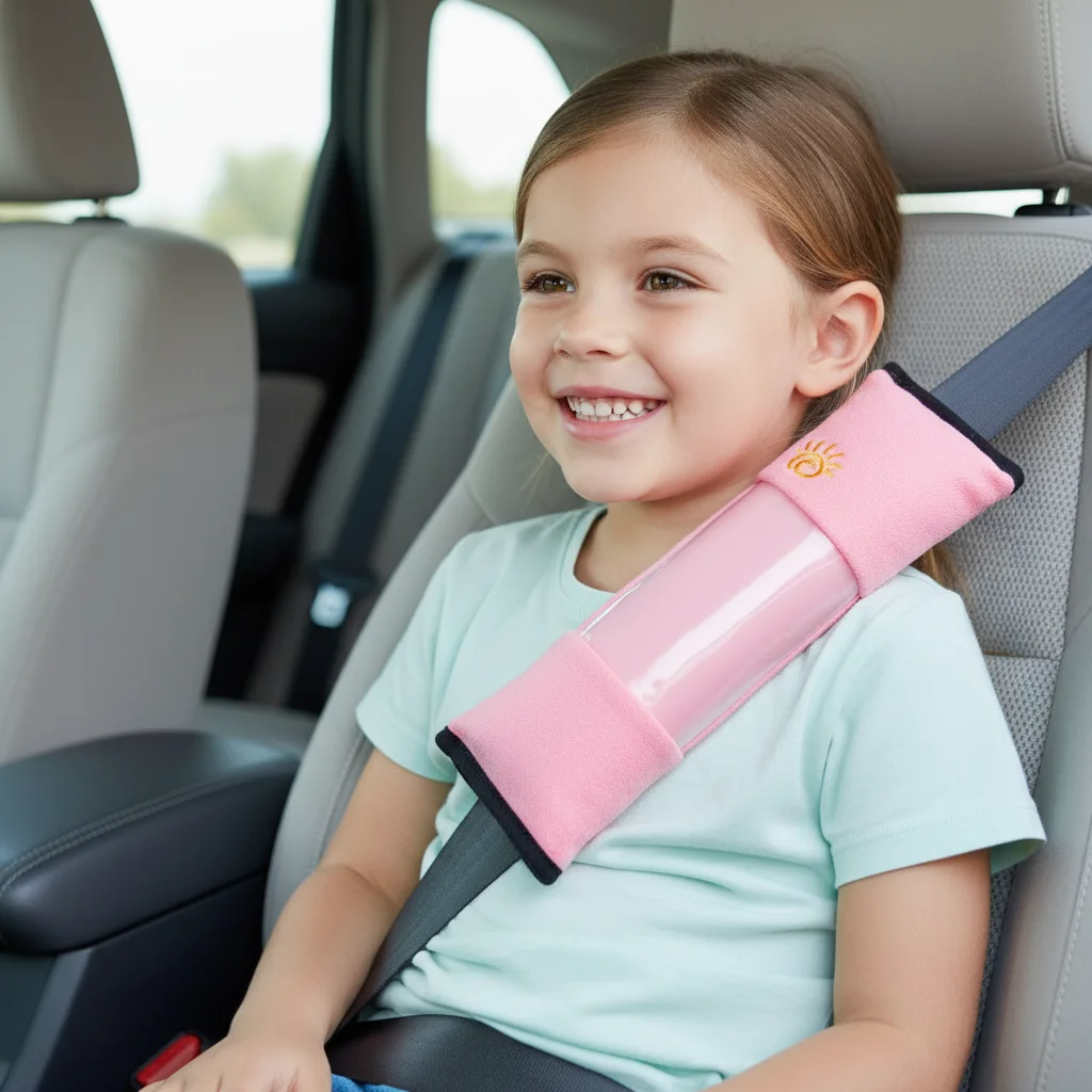 Kids' Travel Neck Protection Shoulder Strap Protector - Adjustable Safety Belt Pad
