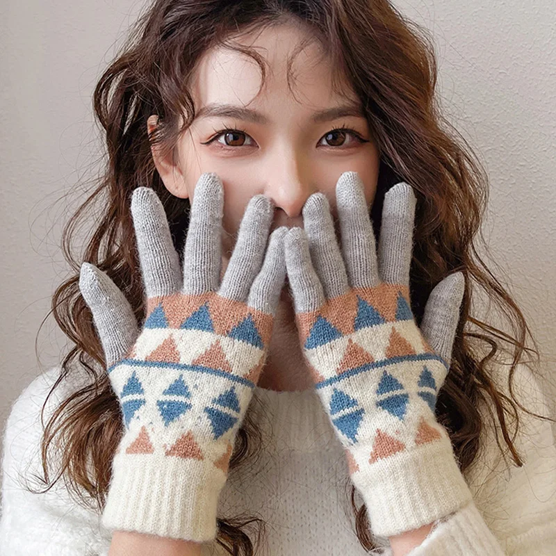 Winter Gloves Women Knitted Winter Gloves Korean Style Korean