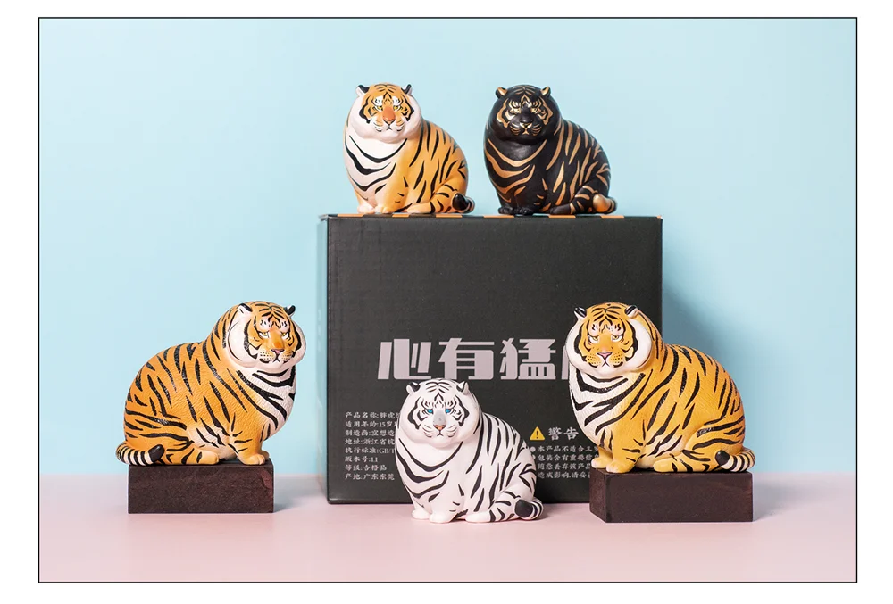 

Resin Fat Tiger Desktop Ornaments Cute Pet Animal Figure Collector Crafts Souvenirs Decoration Simulation Decor Kid Toy Gift