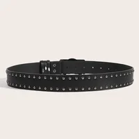 New Belts For Women High Quality Luxury Brand Punk Goth Rivet Black Jeans Unisex Men Belt Paw Skull Buckle Waistband Man 2