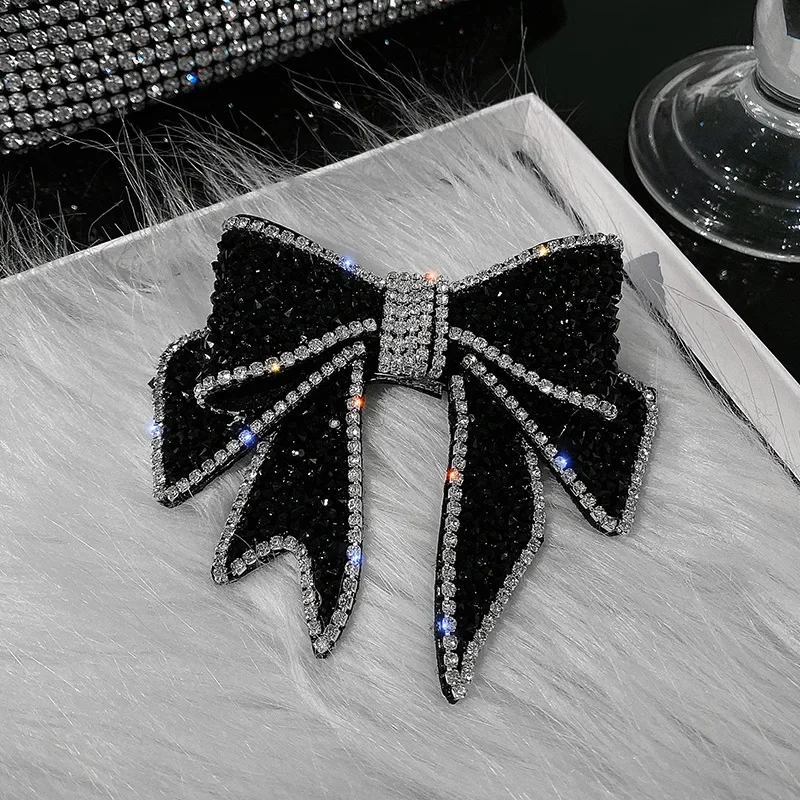 Bows Hair Clips Solid Vintage Cross Crystal Rhinestone Headwear