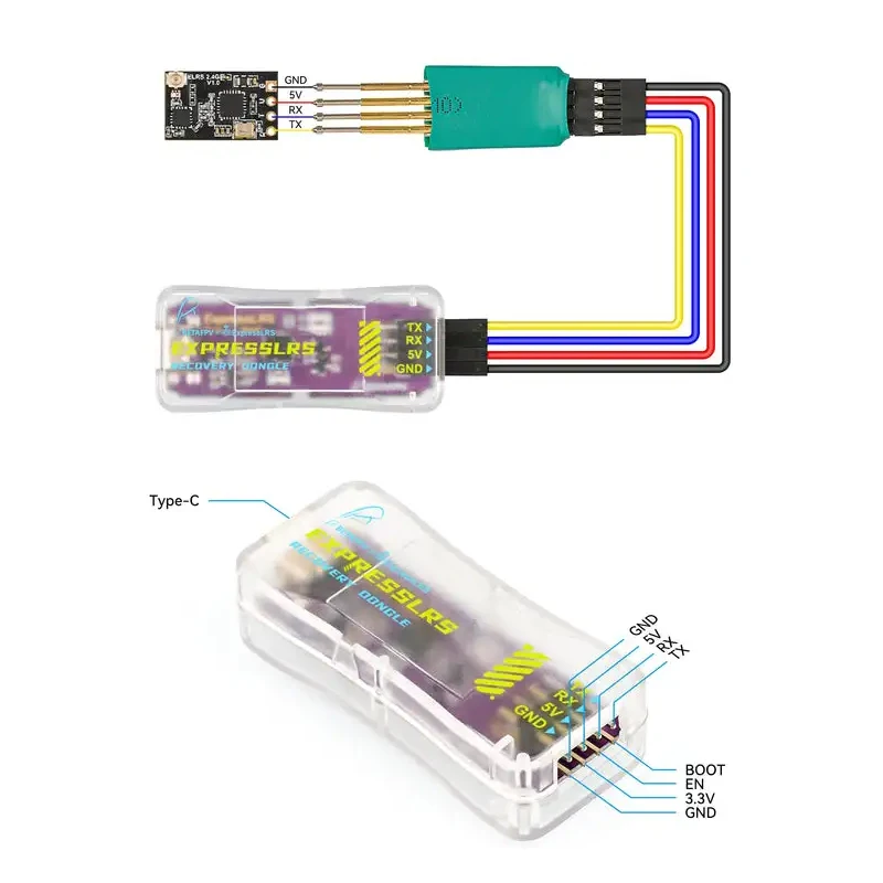 Dongle Récupération ExpressLRS CP2102 USB Type-C pour Récepteur ELRS