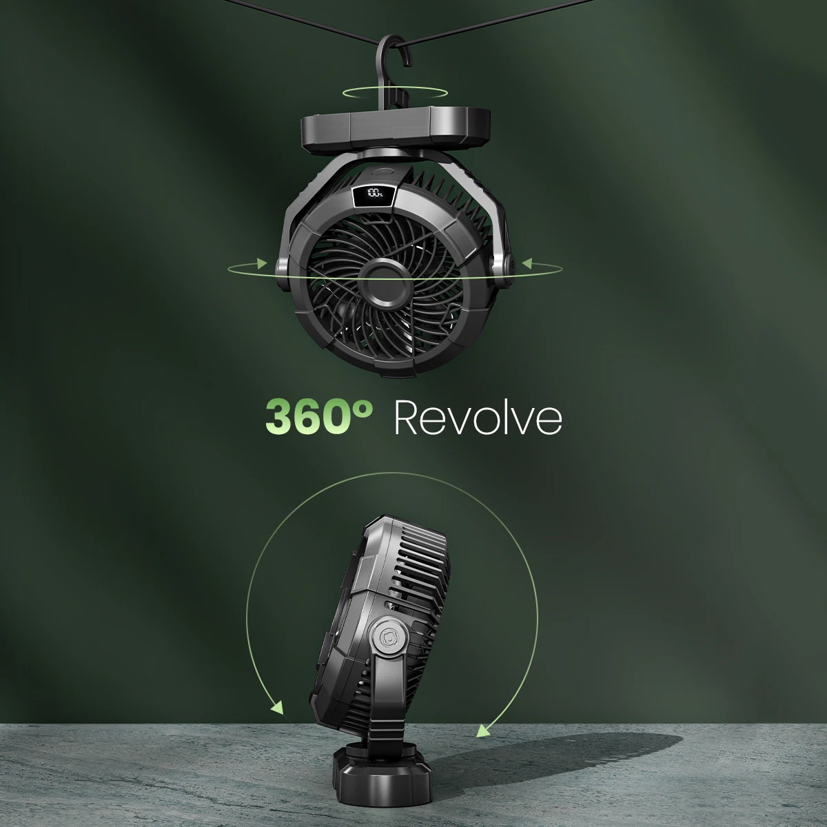 Portable Camping Fan with LED Light Compatible for Milwaukee M18 14.4V-18V Max Lithium-ion Battery, Low-Noise Fan, Rechargeable USB Port, IR　電動工具 Eternal Living Rechargeable Camping Fan With Led Light | Wayfair