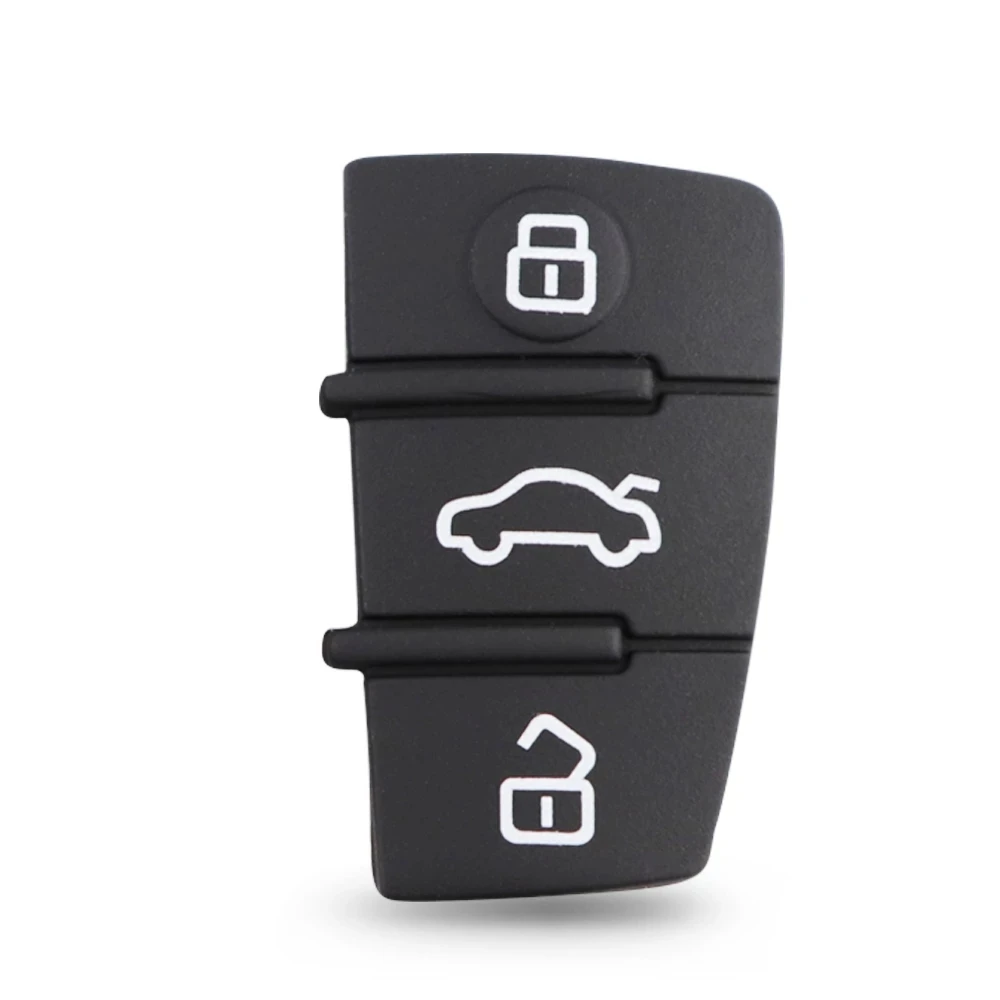 XNRKEY 2/3 Button Car Key Shell Silicone Rubber Button Pad Repair Skin for Audi A3 A4 A5 A6 A8 A2 TT B6 Q3 Q5 Q7 S RS Case Pad key case,car key shell,key shell