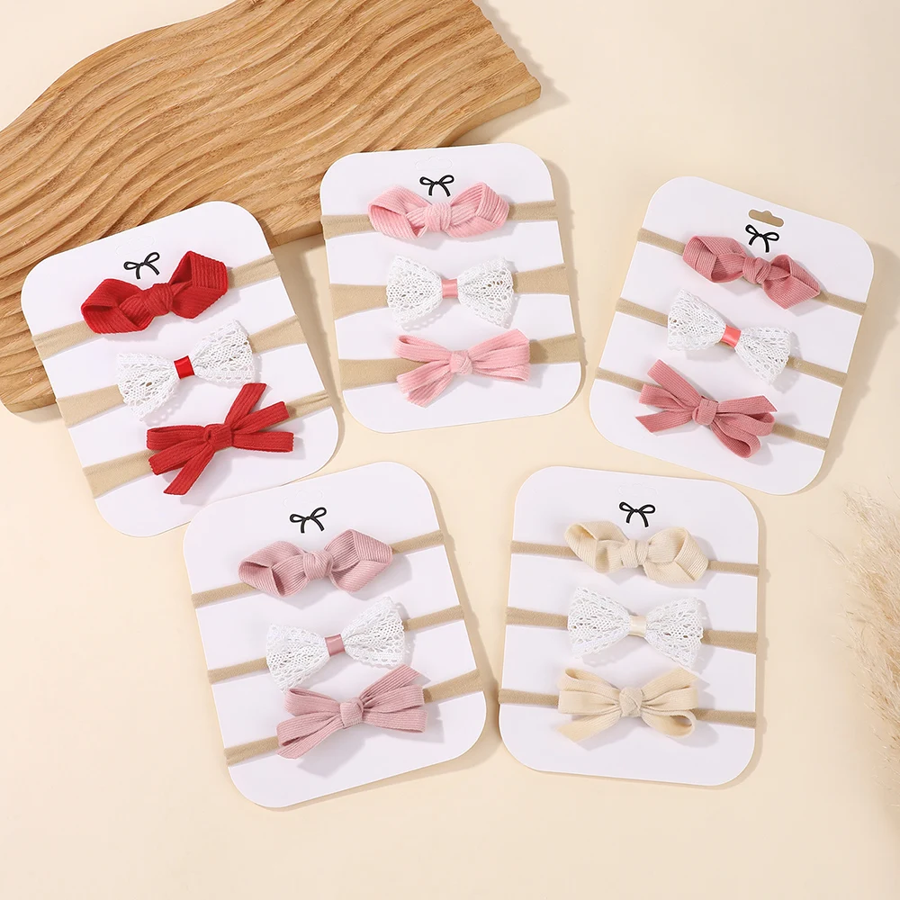 3 Teile/satz Baumwolle Baby Bögen Stirnbänder für Mädchen Neugeborenen Schützen Elastische Nylon Druck Hairband Kinder Kleinkind Haar Zubehör – Detail 8