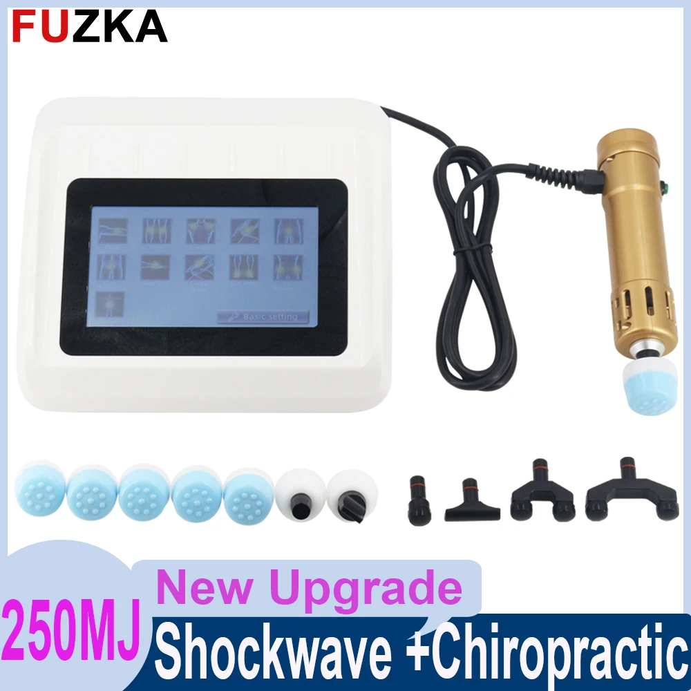 

New 250MJ Shockwave Therapy Machine With 11 Heads Valid ED Treatment Health Care Body Relax Massager 2 In 1 Chiropractic Tool