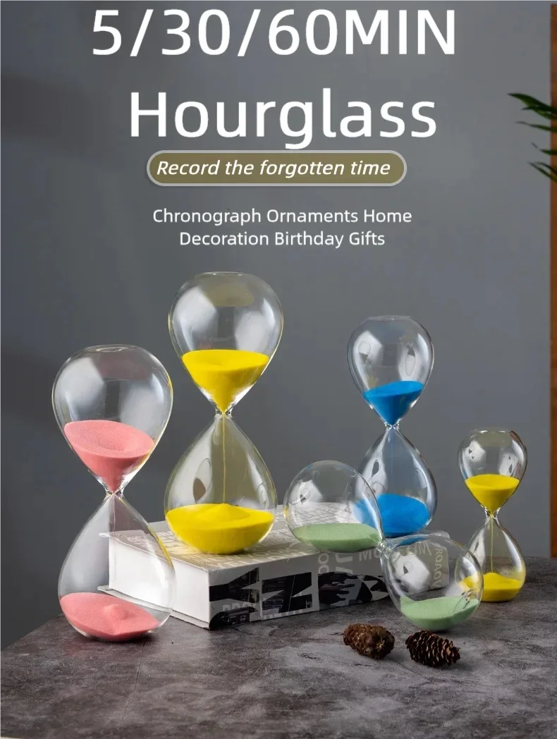Description Picture 4 of item5/15/30/60 Minutes Nordic Handmade Glass Hourglass Water Droplet Sandglass Creative Sand Clock Simple Timer Home Decoration Gift