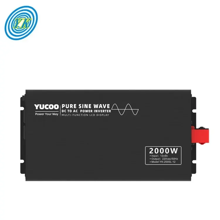 디지털 LCD 디스플레이 12V 24V 48V 60V DC에서 220V AC 2000W 순수 사인파 인버터