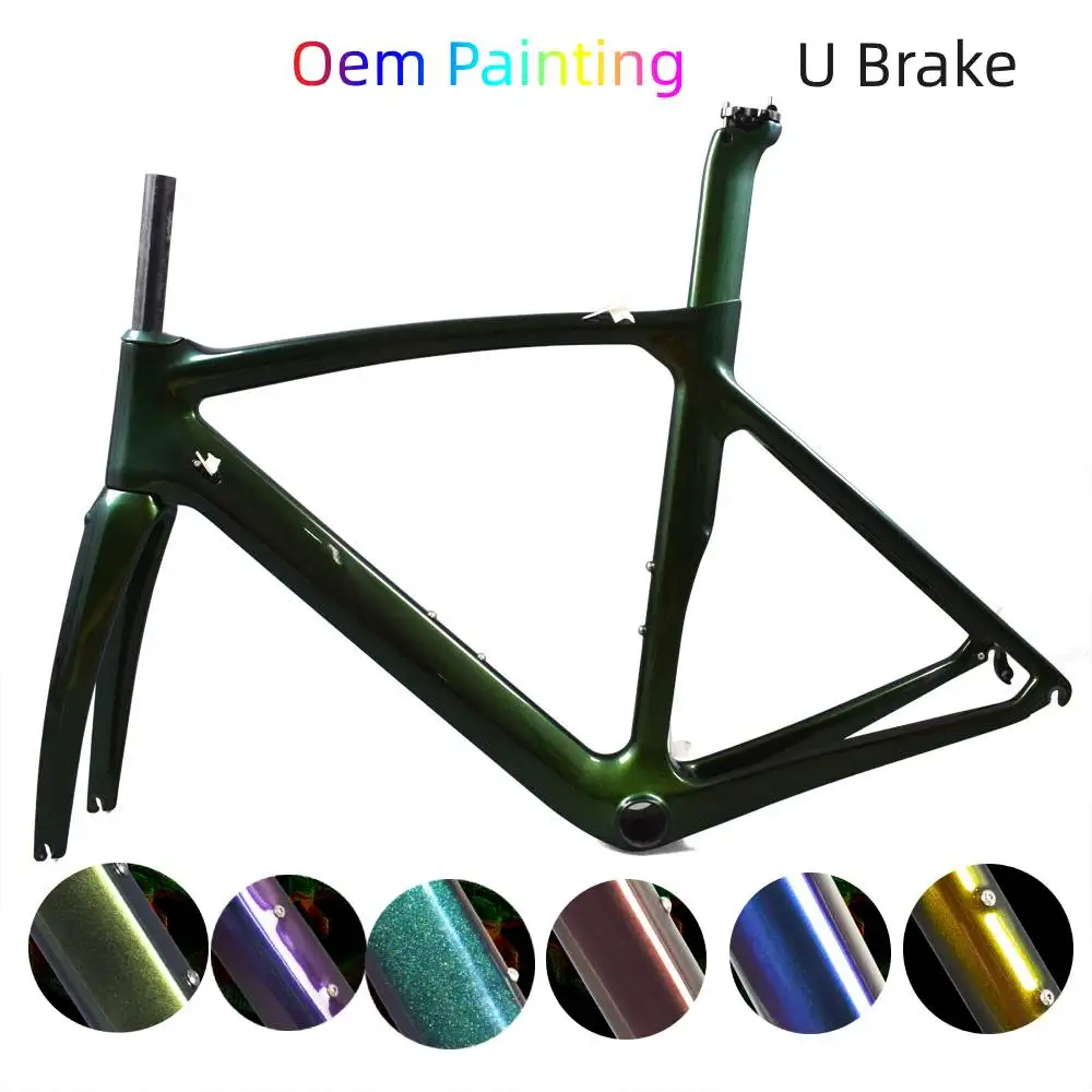 Airwolf Aero Carbon Bici Da Strada Telaio Cerchio U-Brake Bicicletta Frameset Bb386 700C X 23C Di2 E Telai Bici Meccanici Telaio Da Corsa