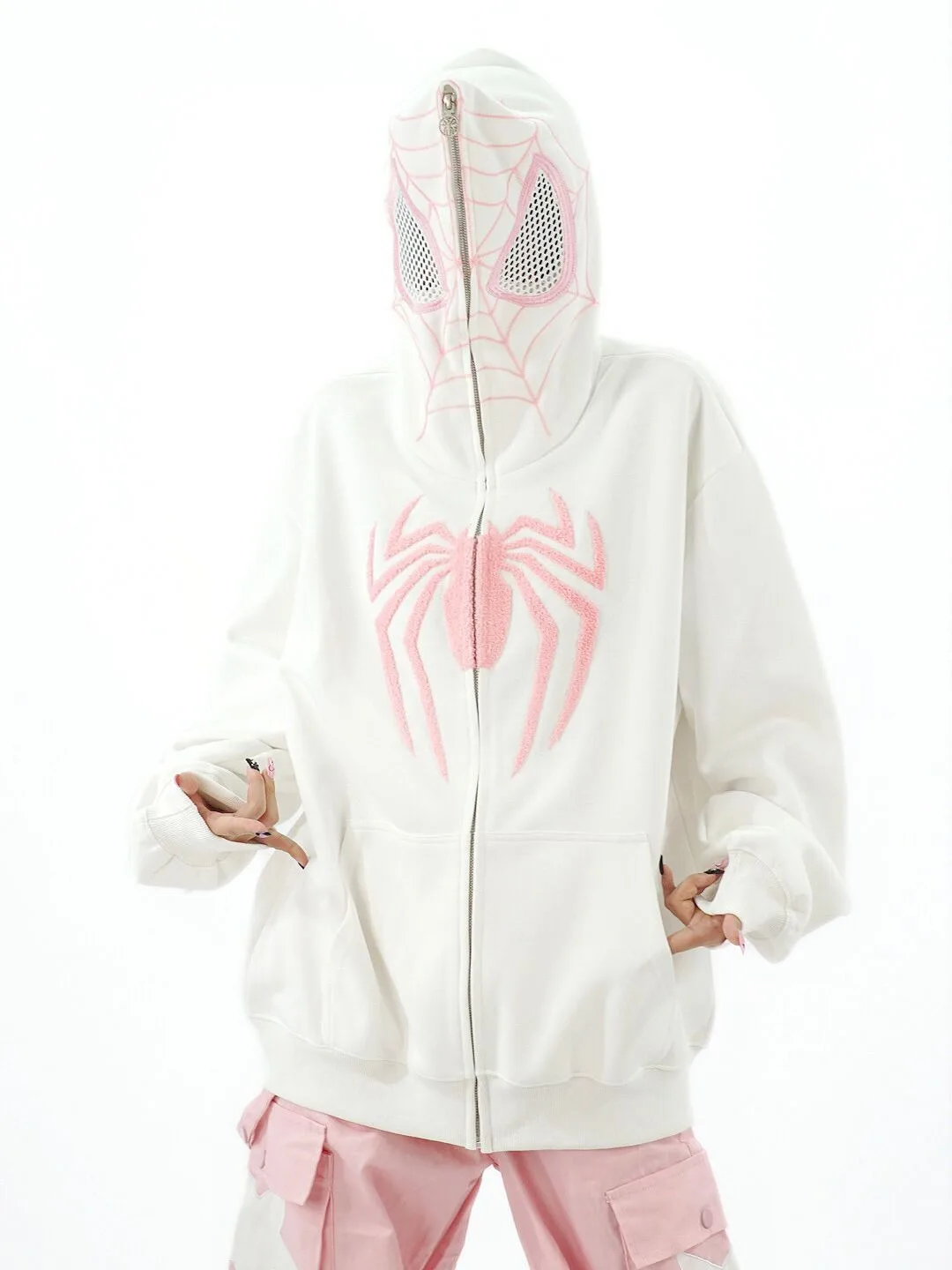 Ropa Punk Sudadera Unisex Y2K Con Estampado De Araña Estilo