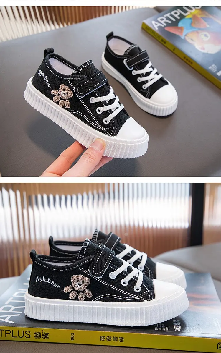 Modische Board-Schuhe für Jungen und Mädchen, Kinder-Studentenschuhe mit Klettverschluss, lässige Canvas-Schuhe, Kinder-Schuhe mit weicher Sohle, rutschfeste Komfortschuhe – Detail 23