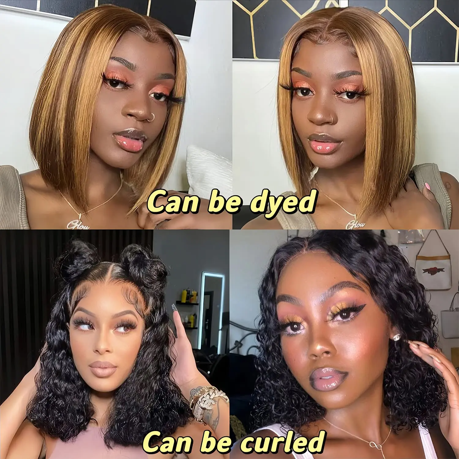 Newmi Bob Wigs Short Bob Wig Lace Front Human Hair Wigs Straight Hair 13x4 Lace Frontal Human Hair Bob Wigs for Women 4