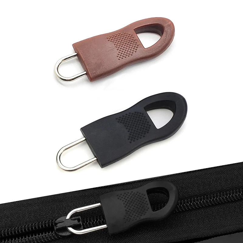 5PCS Rubber Detachable Zipper Puller Bags Jacket Metal Fix Zipper Zip