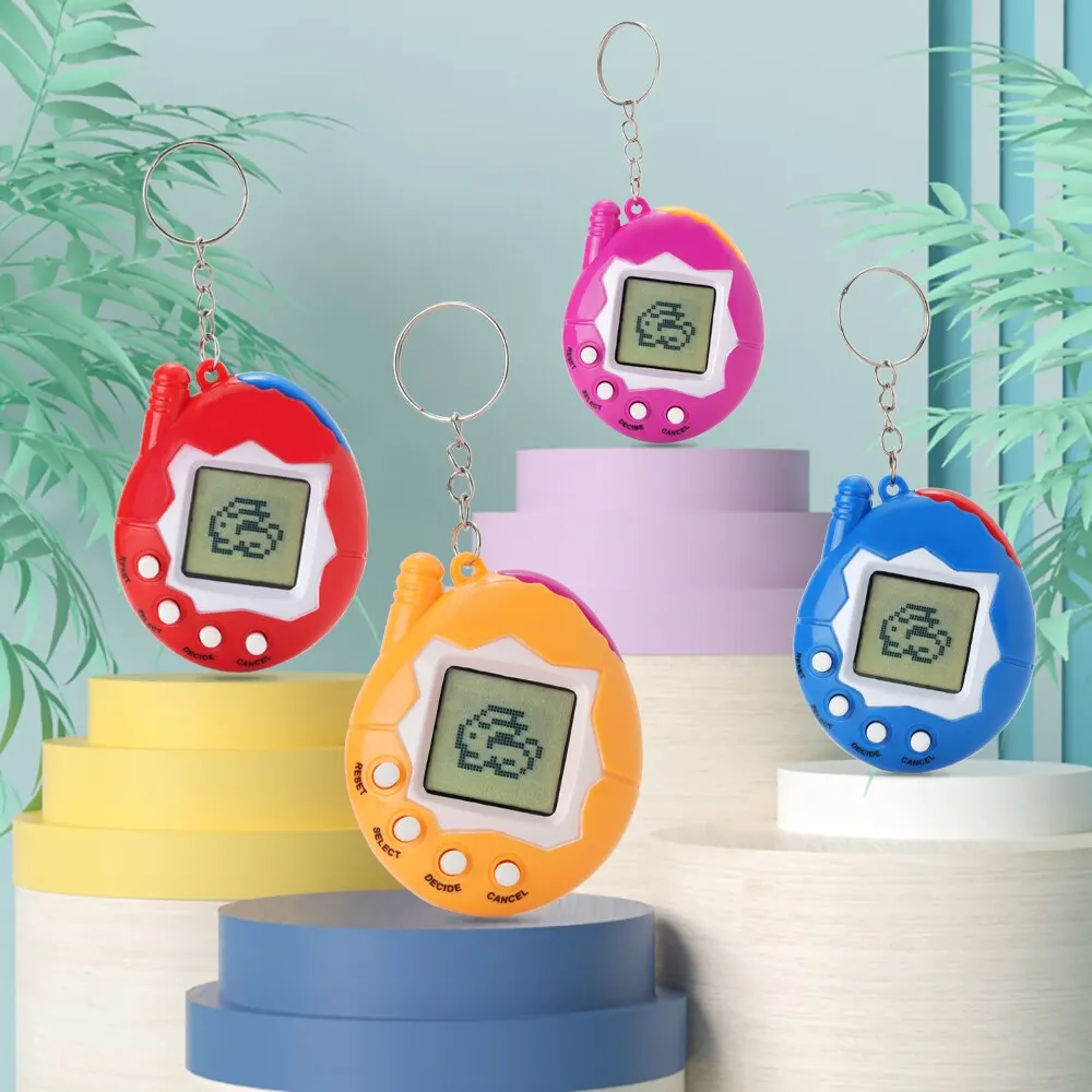 2 Pcs Interactive Virtual Pet Games Portable LCD Electronic Toys for Kids,Simulation Training Learning Gift (Random Colors)