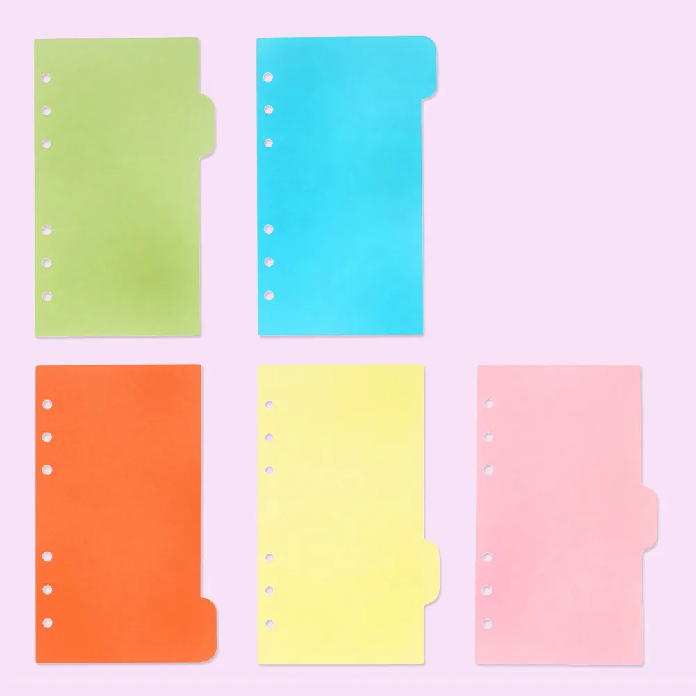 25Pcs 컬러 A6 리필 용지 디바이더 세트(나선형 노트북용) 탭 카드 인덱스 시트 사무실 학교용 내구성이 뛰어난 제품