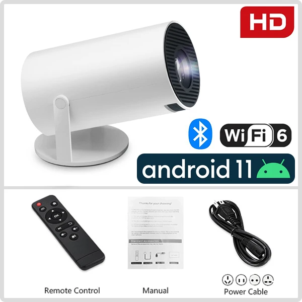 DITONG-Proyector HY300 Plus HD portátil, 4K, 1280x720P, Android 11, Wifi6,  LED, vídeo, cine en casa, mini Proyector de películas - AliExpress