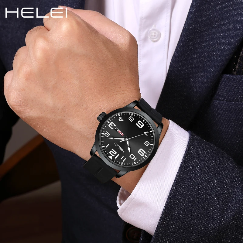 HELEI Men's Quartz Watches Luxury Men's Watches Fashion Calendar Week Display Waterproof Wristwatch Gifts For Men