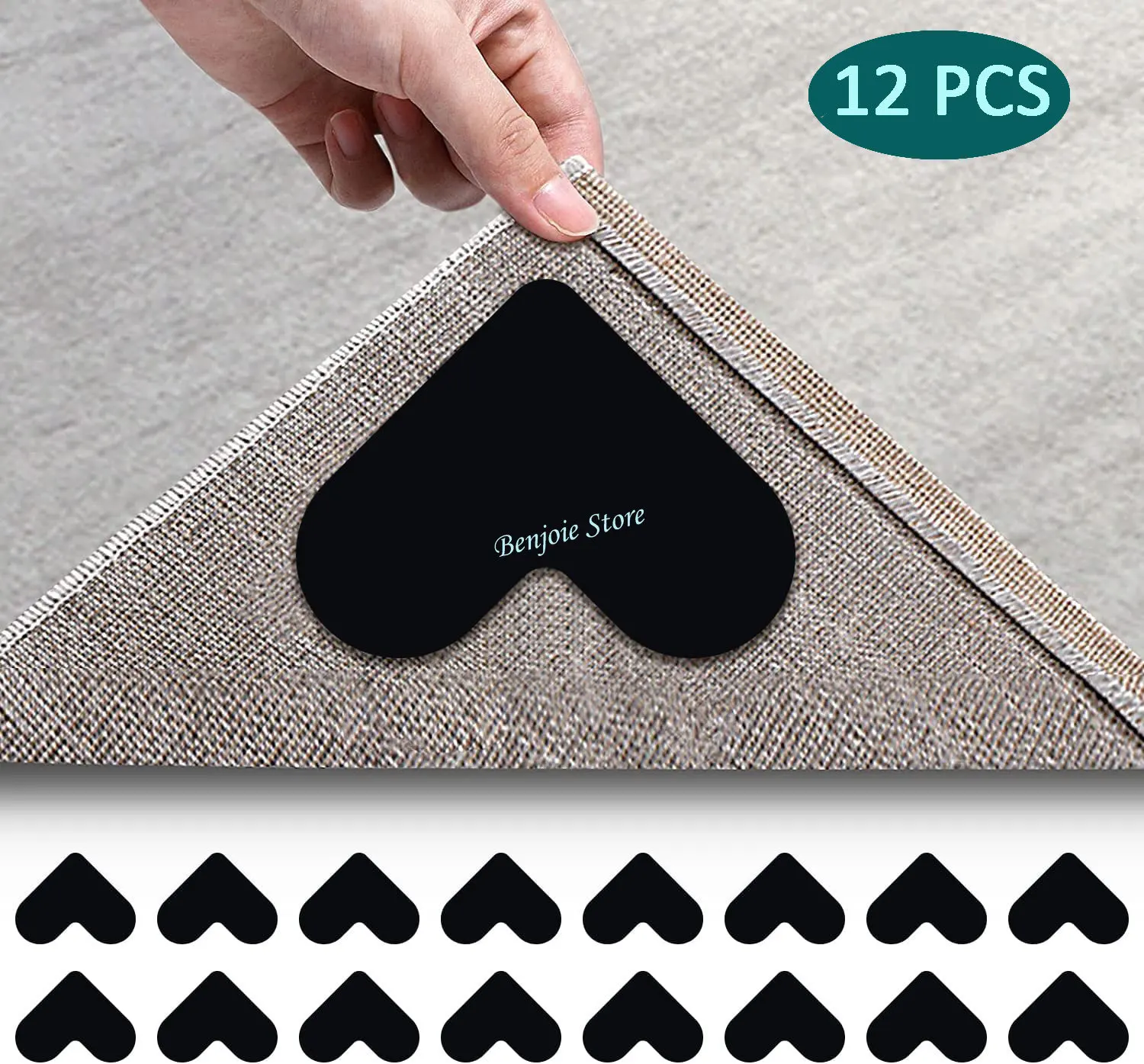 Carpet Fixing Stickers Rug Grippers for Hardwood Floors,Carpet Gripper for  Area Rugs Double Sided Anti Curling Non-Slip Washable and Reusable Pads for