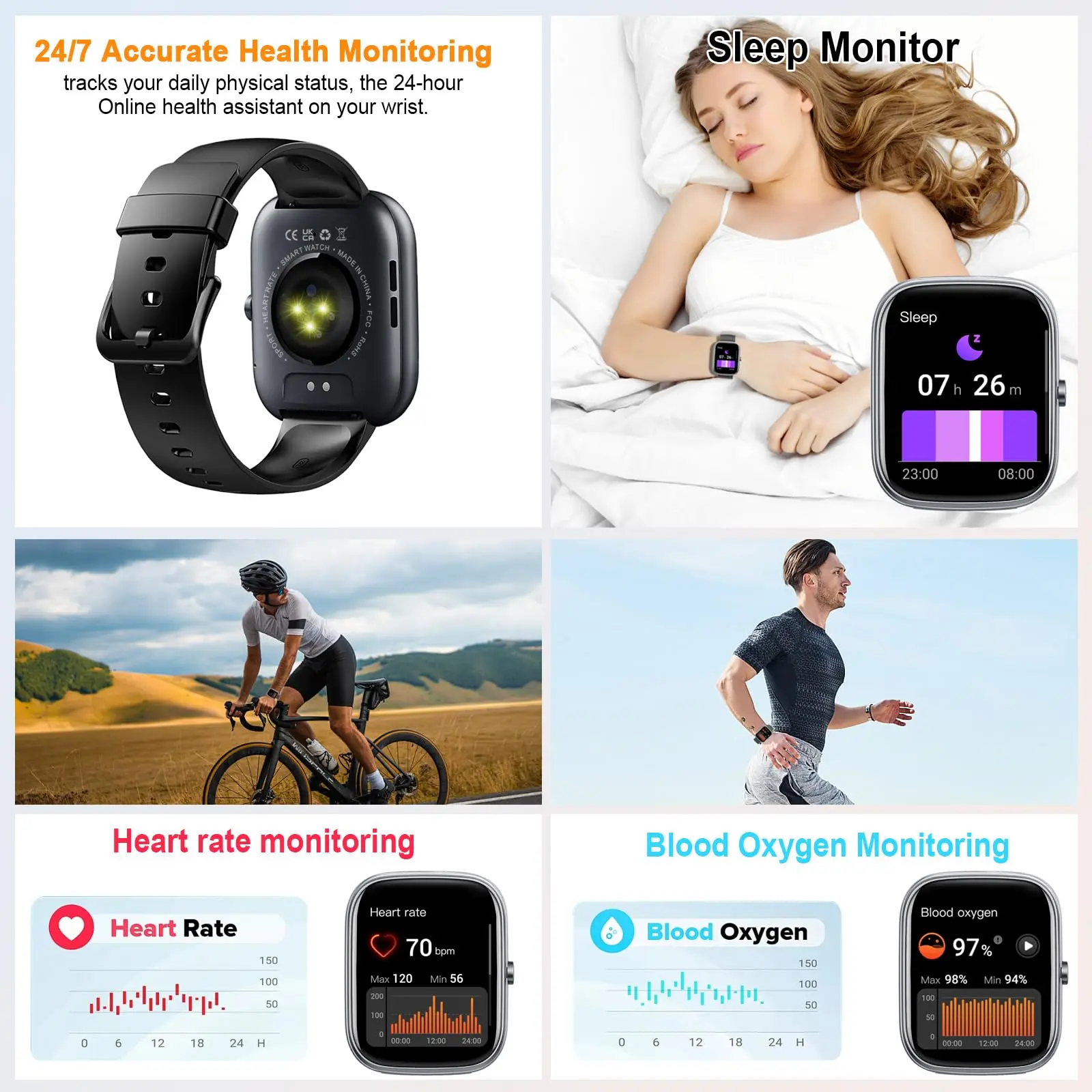 Montre connectée enfants fitness tracker podomètre 100 modes sport