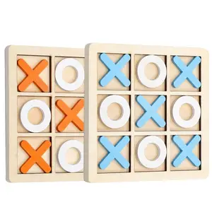 Wooden 3D Tic Tac Toe Stacking Game Challenging Table Game 4.5x3.5x5 Inch GC