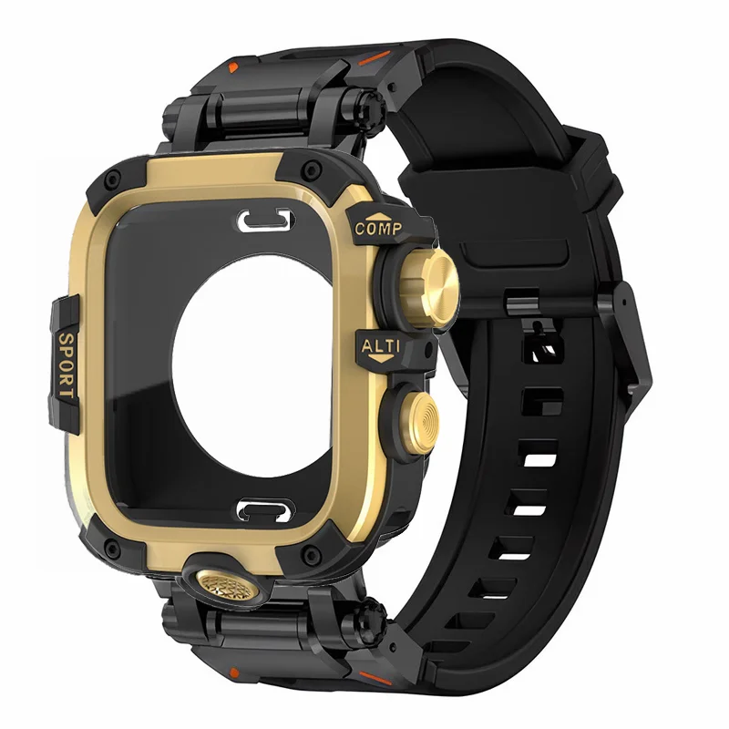 Versatile Silicone Loop Bracelet Band with Metal Cover