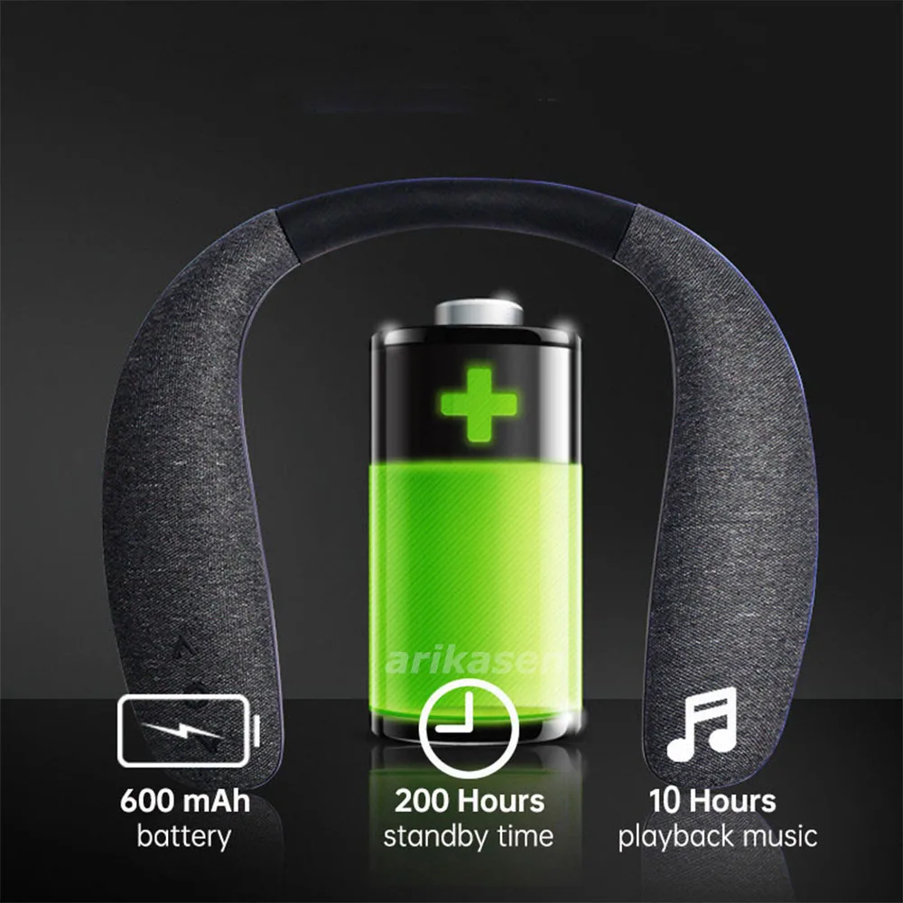 Neckband Bluetooth Speakers 12H music Wireless Wearable Speaker True 3D Stereo Sound Portable Personal Speakers with microphone mini bluetooth speaker,portable speaker,bluetooth speaker,neckband speaker,audio speaker