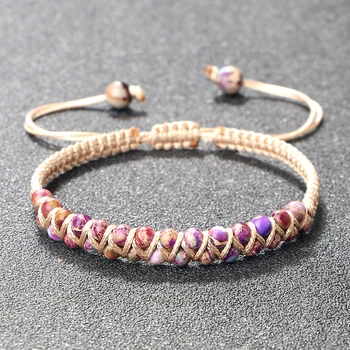 Braccialetto in pietra naturale a doppio strato braccialetti africani giapponesi donna uomo boemia Yoga Charm Macrame Chakra braccialetti gioielli curativi 1