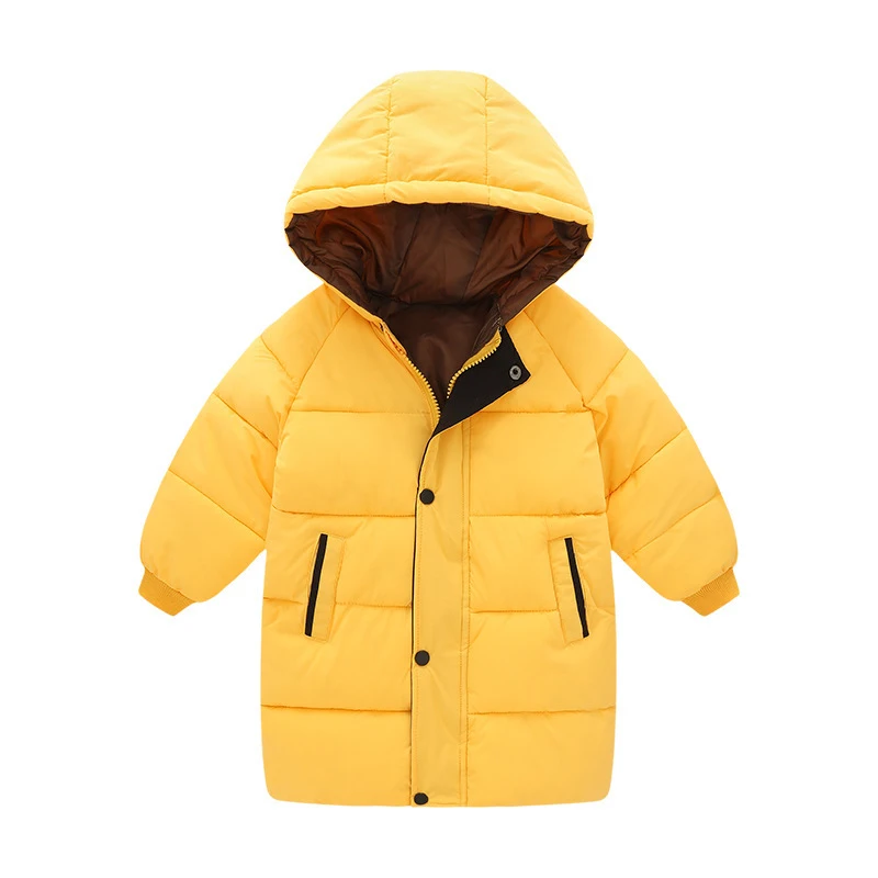 

New Children Down Jacket Winter Long Coats Boys Girl Winter Thicken Warm Outerwear Windproof Parkas lengthen Hooded Kids Clothes