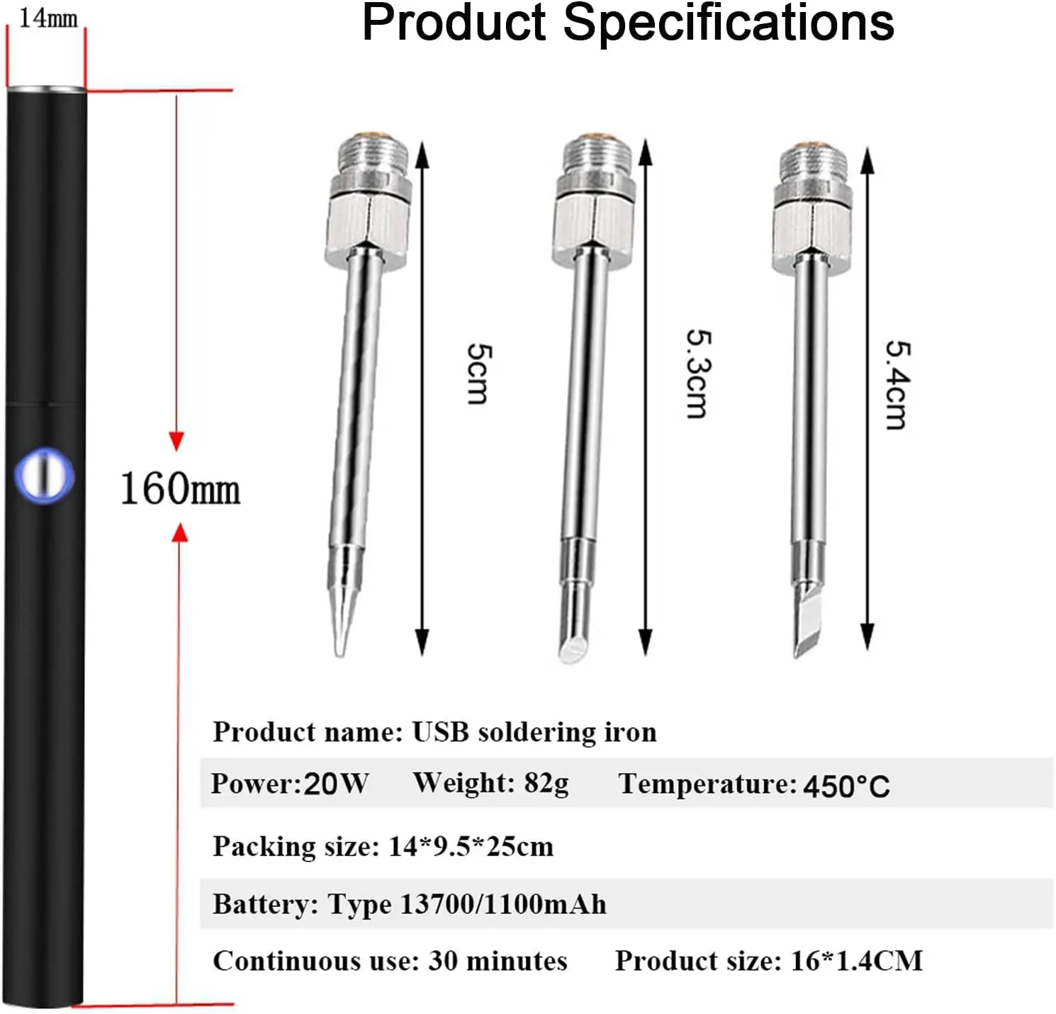 FrogBro 20W Cordless Soldering Iron USB Rechargeable Portable Soldering Tool Kit  Professional Portable Wirless Welding Tool