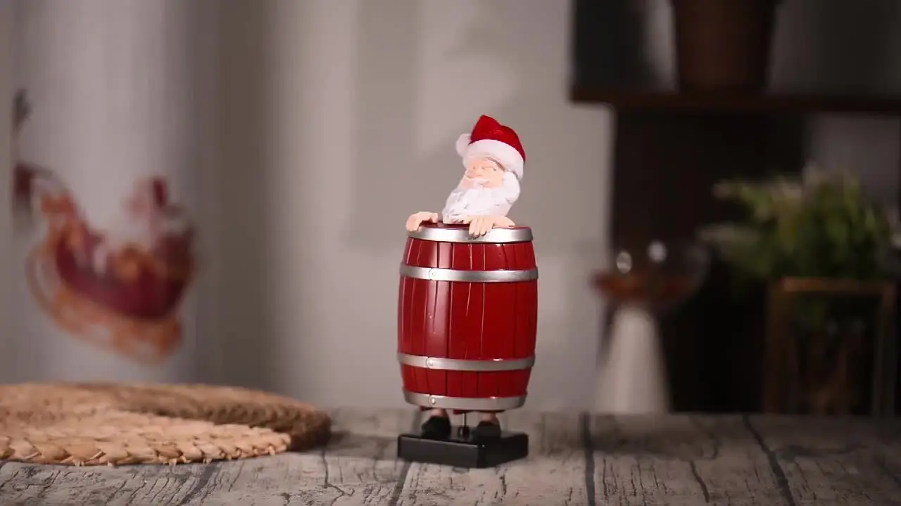 JHIALG Divertente porta sigarette, Babbo Natale dispenser di sigaretta in legno, scatola creativa per spoofe, rimbalzo automatico per feste