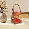 Bamboo Hand -Woven Fruit Plate Multi -Layer Refreshment Disk Display Shelf Bamboo Strip Basket Hotel Pastry Basket Fruit Plate 3