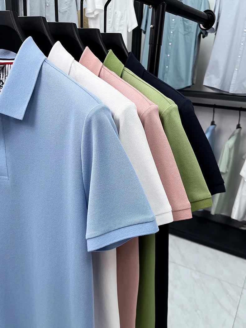 Luxury 100% cotton men's short sleeve polo shirt fashionable stripes comfort texture summer new high-end business casual T-shirt 29 S04a07a4587d548bdbce5bb038cccb61au
