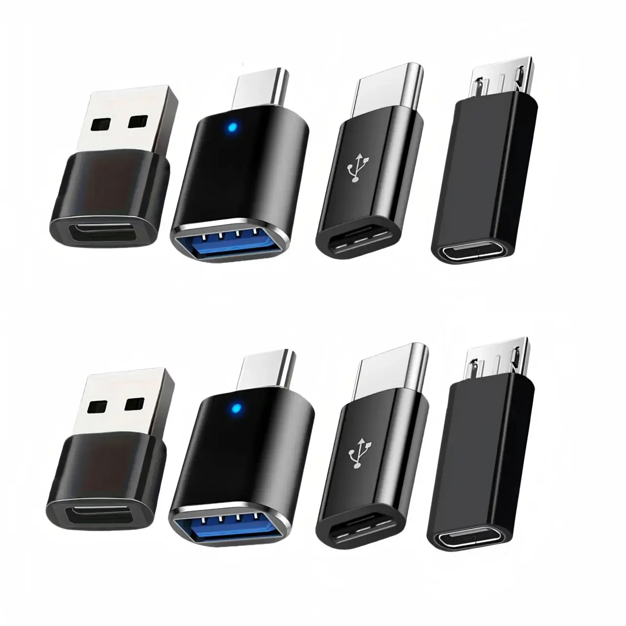 USB to USB-C adapter set, USB C to USB 3.0 OTG, Micro USB to USB C - suitable for MacBook Pro Samsung Galaxy, smartphones, lapto