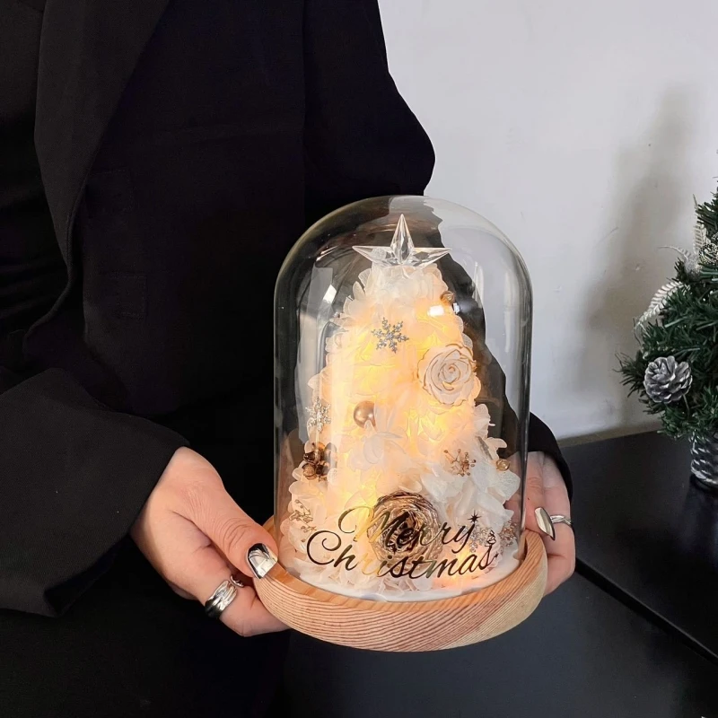 15*30cm Cylinder Glass Dome Vase Home Deocration Log EVA Base Transparent Dustproof Cover Wedding Souvenir DIY Friend Gift 3