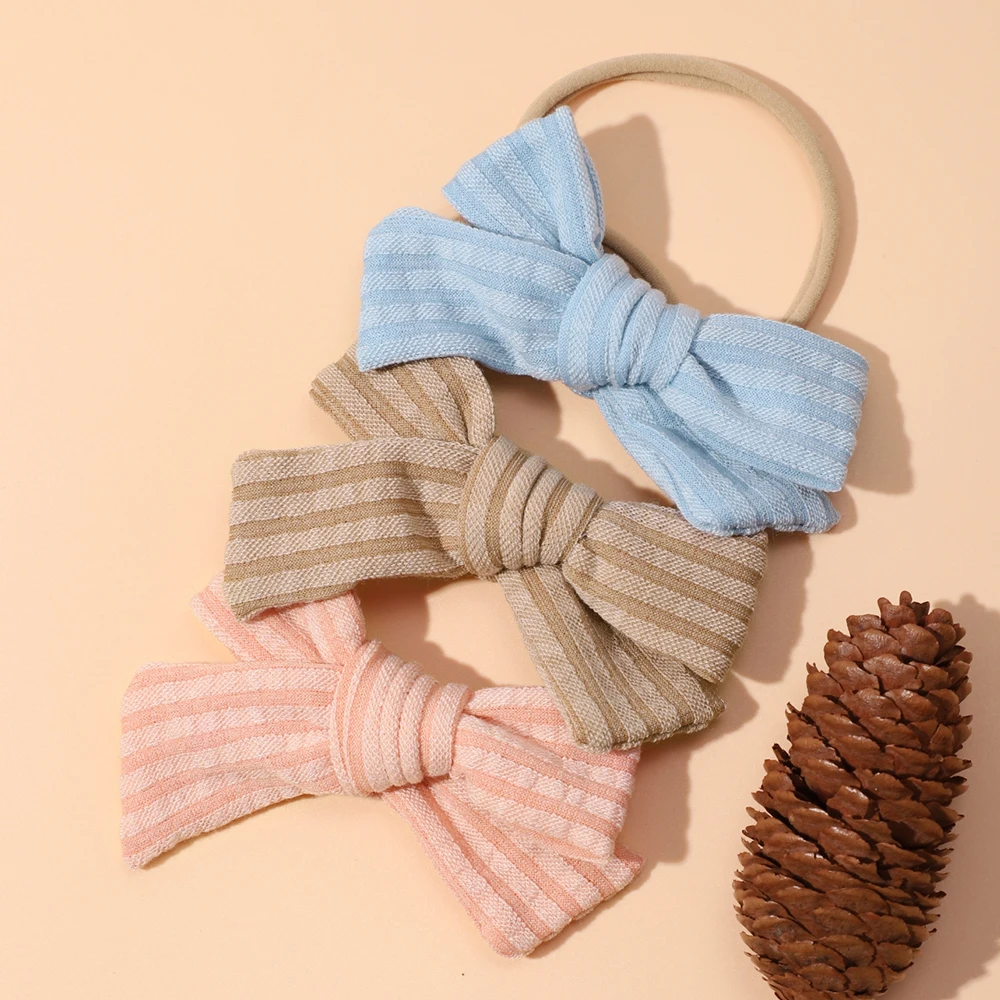 New Striped Headband Baby Girl Newborn Elastics Headbands for Baby Girl  Nylon Hair Bands For Children Bow  Kids Hair Accessorie