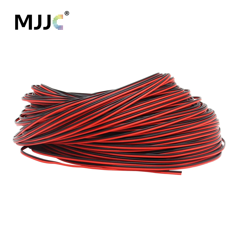2PIN 22AWG สายไฟฟ้ายาว5ม. 10ม. 20ม. สายต่อขยายสีแดงสีดำสำหรับไฟแถบสีเดียว12V 24V 2835 5050 1