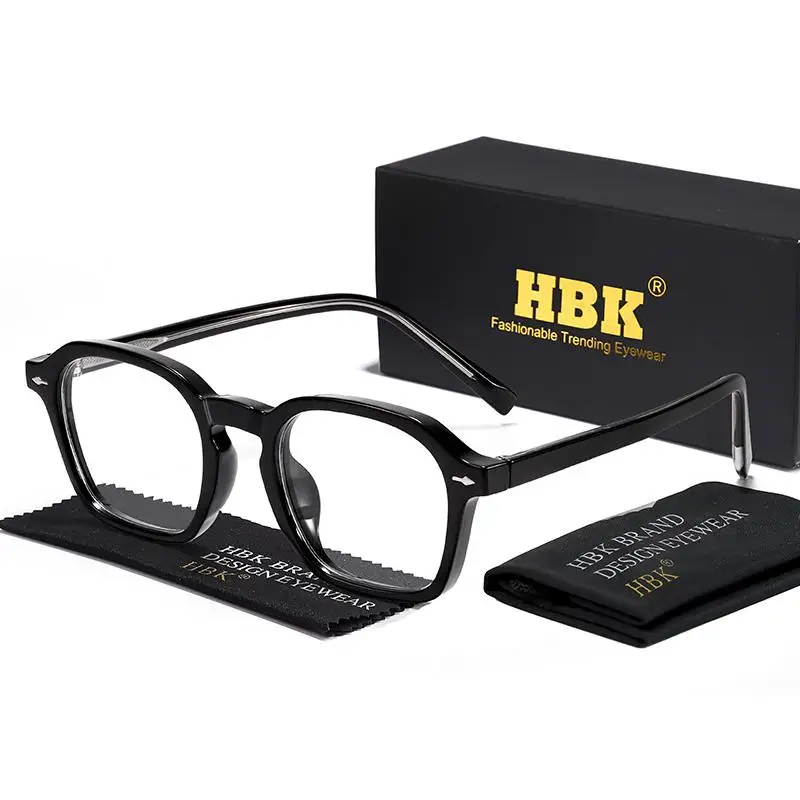 Square Eyeglass Frame - Retro Unisex Optical Glasses With Blue Light Blocking Lenses