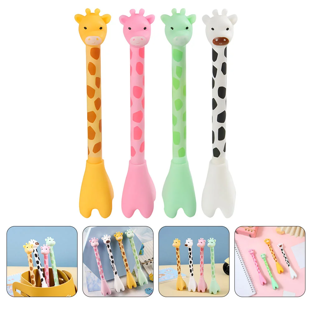 

12 Pcs Giraffe Ballpoint Pen Pens Students Gel Writing Fountain Multipurpose Cute Portable Bulk for