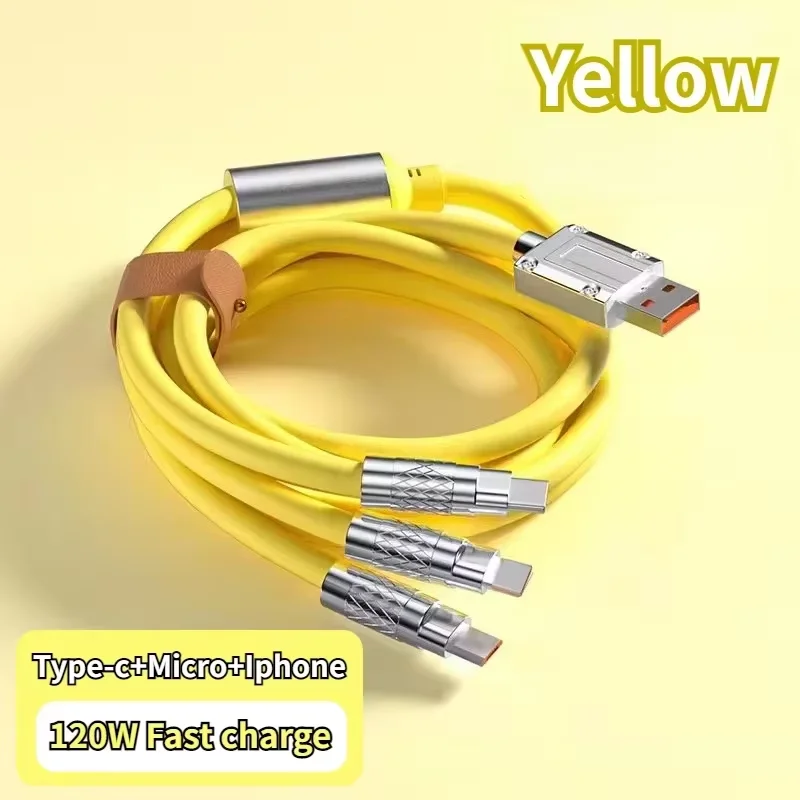 ตัวเลือกสินค้า สายชาร์จเร็ว 3 หัว 120W ชาร์จได้ทุกแบรนด์