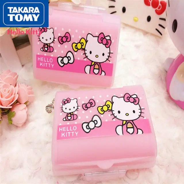 TAKARA TOMY Fashion Cartoon Hello Kitty Pill Box Simple Portable Portable Foldable Organizing Storage Box 1