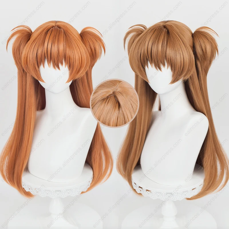 

Anime EVA Asuka Langley Soryu Cosplay 68cm Long Orange Brown Mixed Color Wigs Heat Resistant Synthetic Hair