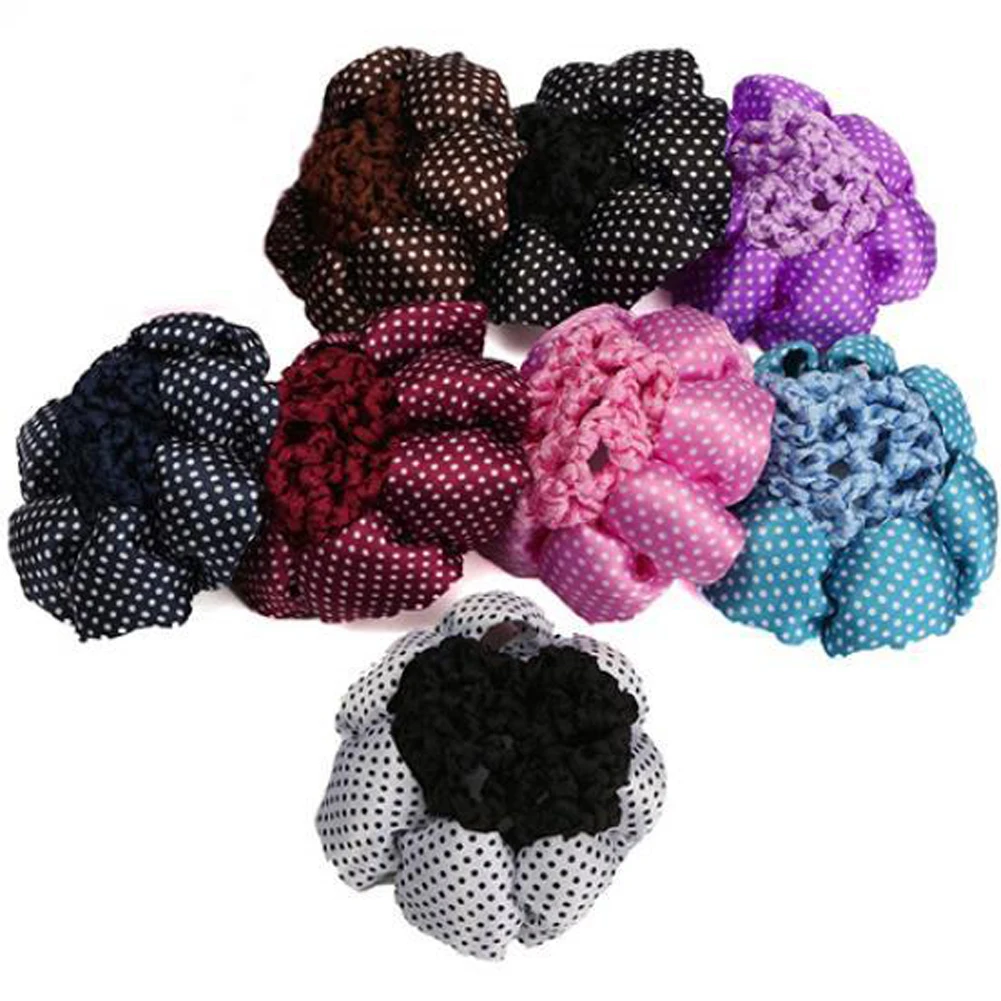 New Women Bun Cover Snood Hair Net Ballet Dance Skating Crochet Elastic Candy Color Hair Bands Girls Hair Accessories hair clips for thick hair