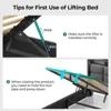 Bed Frame Full Size with Lift Up Storage, Charging Station LED Lights,Upholstered Storage Headboard,Heavy Duty Wooden Slats 6