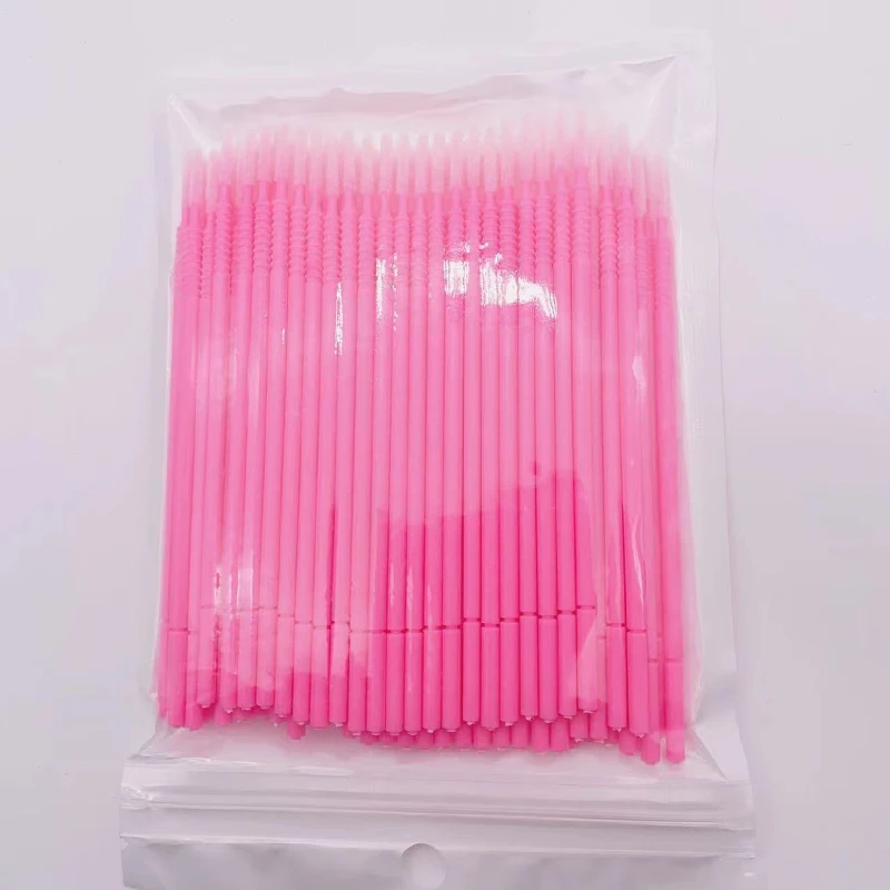 Makeup Brush Set Makeup Brush Makeup Tool Set Makeup Tool Eyelashes Brush Eyelash Brush Eyelash Removal Brush Eyelash Cleaner Brush 100pcs/bag Long Head Micro Brushes Eyelashes Mascara Swab Lash Extension Brush for Makeup Applicator Wands