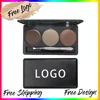 Private Label Eyebrow Powder Set Vegan Natural Eye Brow Powder with Brush Kit Makeup Custom Logo 1