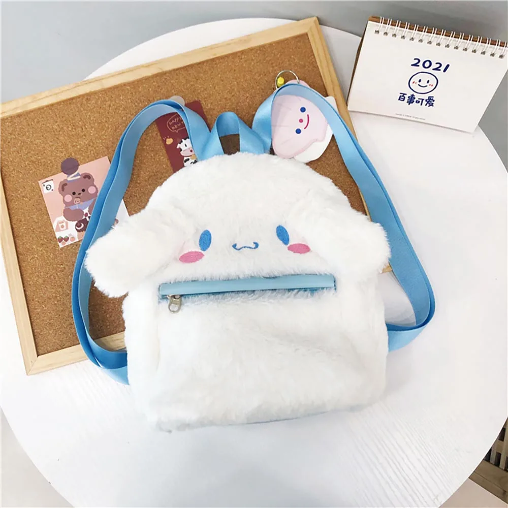 Cartoon Sanrioed Cinnamoroll Plush Backpack Cute White Dog Plush Shoulder Bags Soft Stuffed School Bag Kids Girl Birthday Gifts the amazing digital circus backpack for boy girl kids student school book bags ragatha caine gangle daypack primary bag hiking