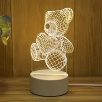 Romantic Love 3D Acrylic Led Lamp for Home Children's Night Light Table Lamp Birthday Party Decor Valentine's Day Bedside Lamp 1