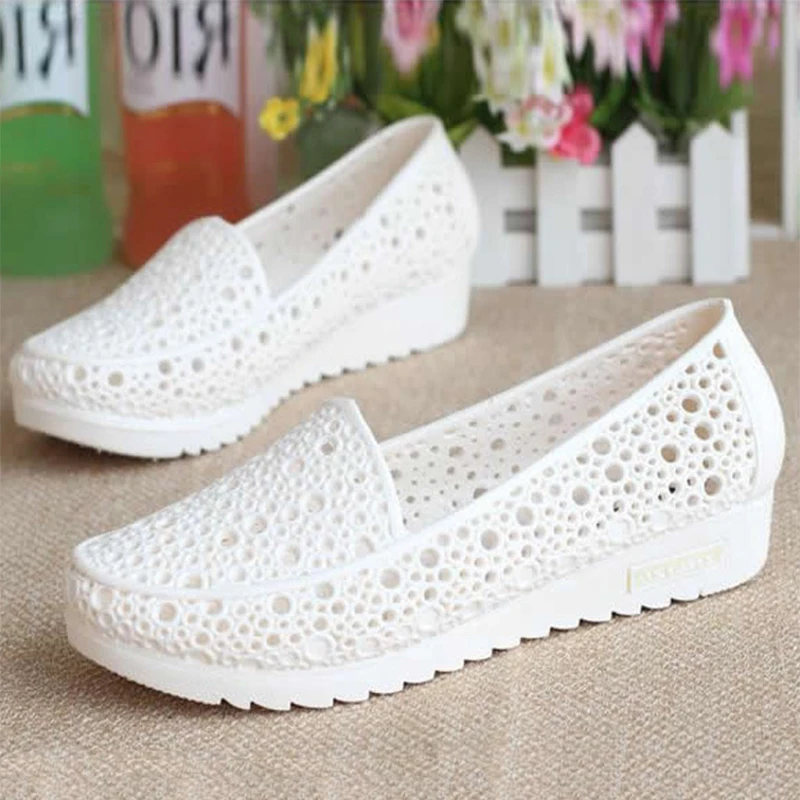 Summer New Casual Women Jelly Sandals Anti-skidding Flat Heels